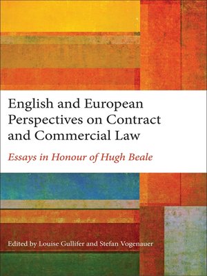cover image of English and European Perspectives on Contract and Commercial Law